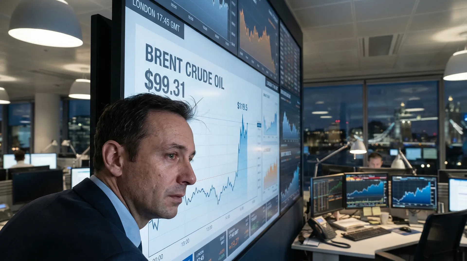 Brent cai abaixo de US 1 100 após salto intradiário para US 1 119